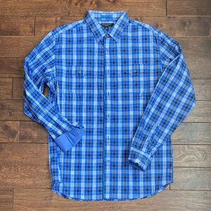 Banana Republic slim fit Blue Checkered Button-Down Shirt